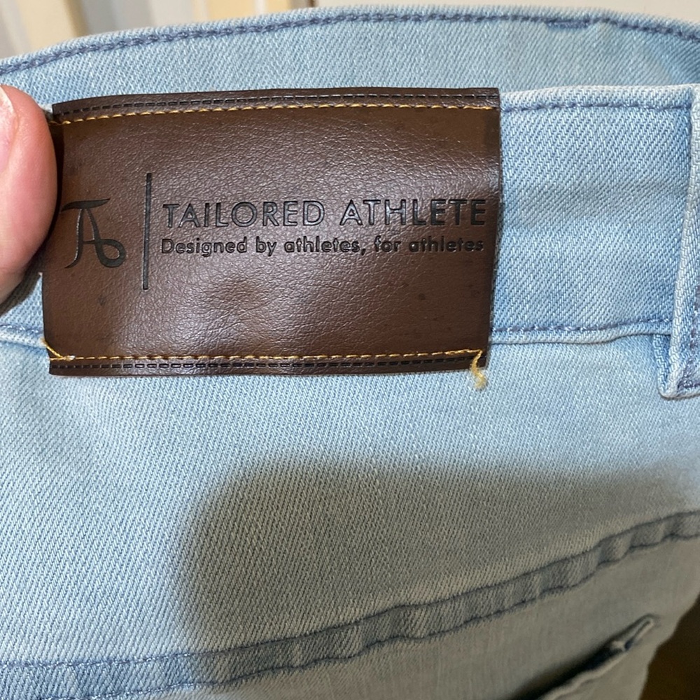 Tailored athlete, athletic fit jeans